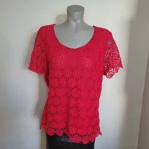 Elegant Pink Lace Women Top